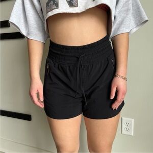 Athleta Camden High Waist Drawstring Shorts Black Size Medium